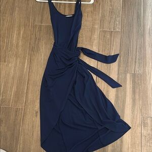 Reformation Navy Blue Sleeveless Dress with tie waist